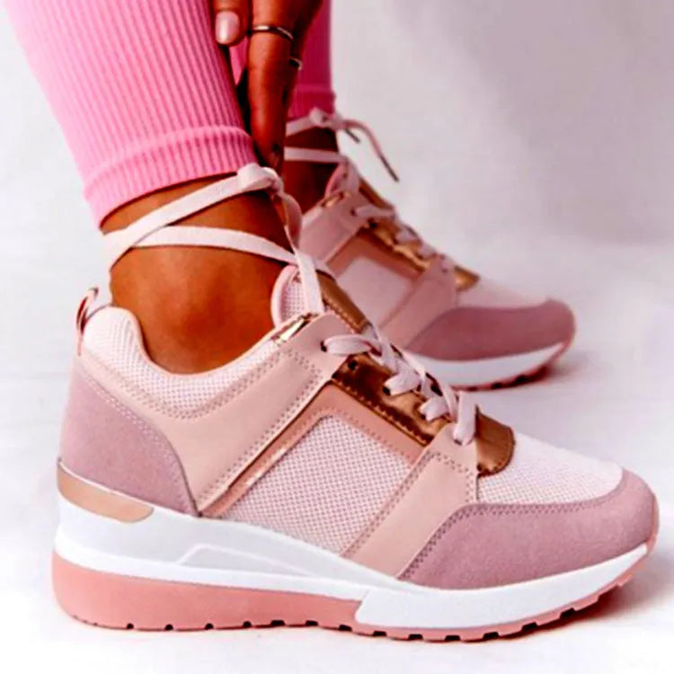 ELYORA™ – Basket femme compensée orthopédique | Élégance & confort quotidien
